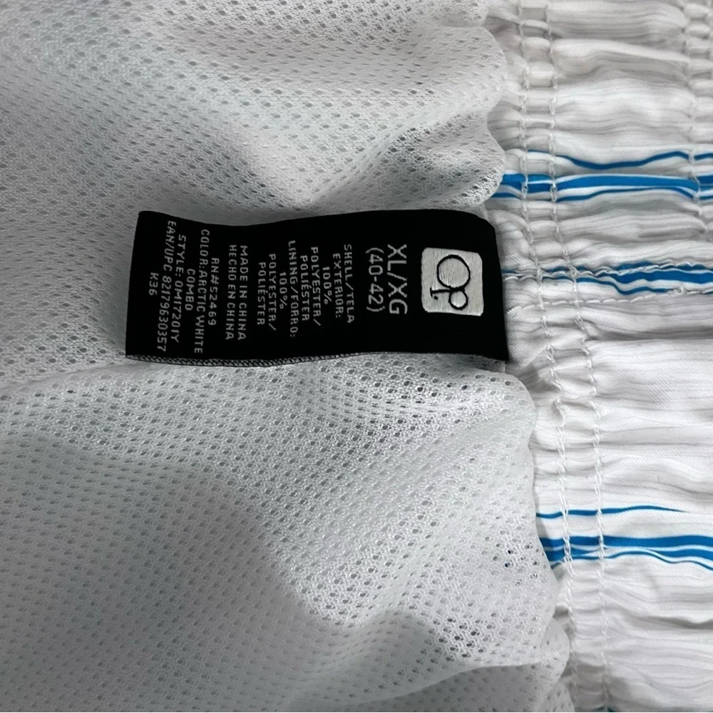 OP Mens White Check Beach Swim Trunks